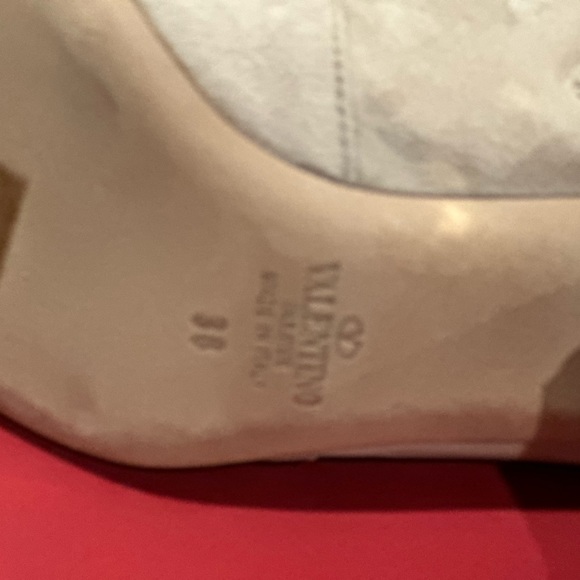 Suede Beige Valentino boots with studs on heels. From the RealReal. - Picture 2 of 10